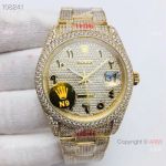 N9 Factory Swiss 2824 904L Rolex Datejust Iced Out Watch Fake Rolex with Diamond Bezel